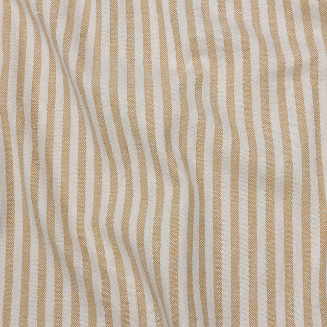 Cotton and Polyester Woven - Gold - Raised Stripes - British Imported