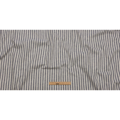 Cotton and Polyester Woven - Indigo - Raised Stripes - British Imported Full