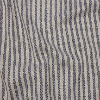 Cotton and Polyester Woven - Indigo - Raised Stripes - British Imported