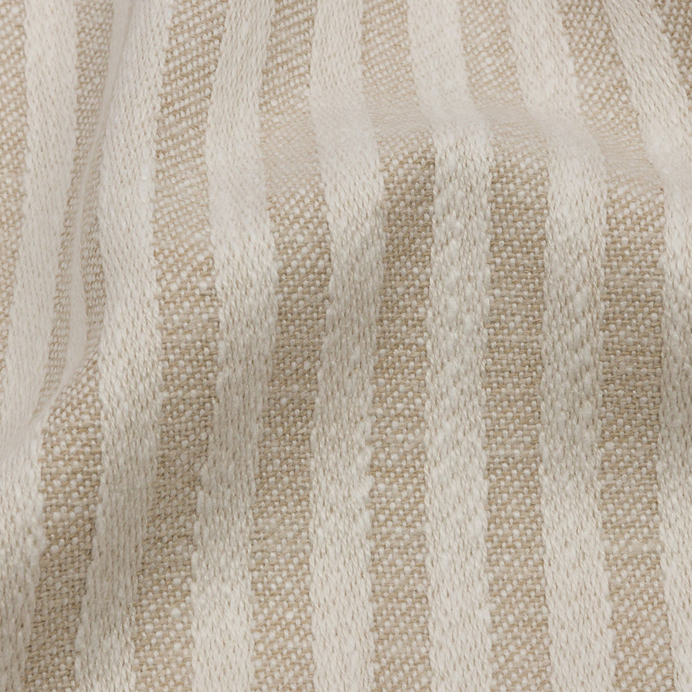 Cotton and Polyester Woven - Linen - Raised Stripes - British Imported Detail
