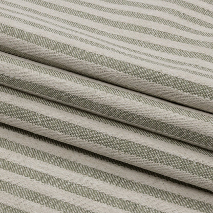 Cotton and Polyester Woven - Sage - Raised Stripes - British Imported Folded