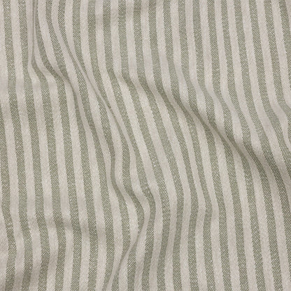 Cotton and Polyester Woven - Sage - Raised Stripes - British Imported