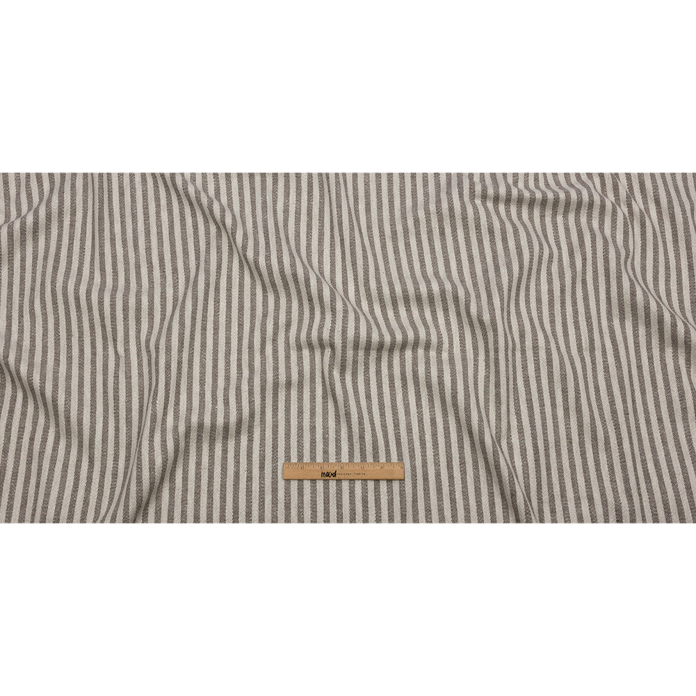 Cotton and Polyester Woven - Smoke - Raised Stripes - British Imported Full
