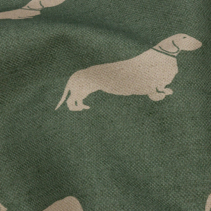 Cotton Canvas Print - Fern Dachshunds - British Imported Detail