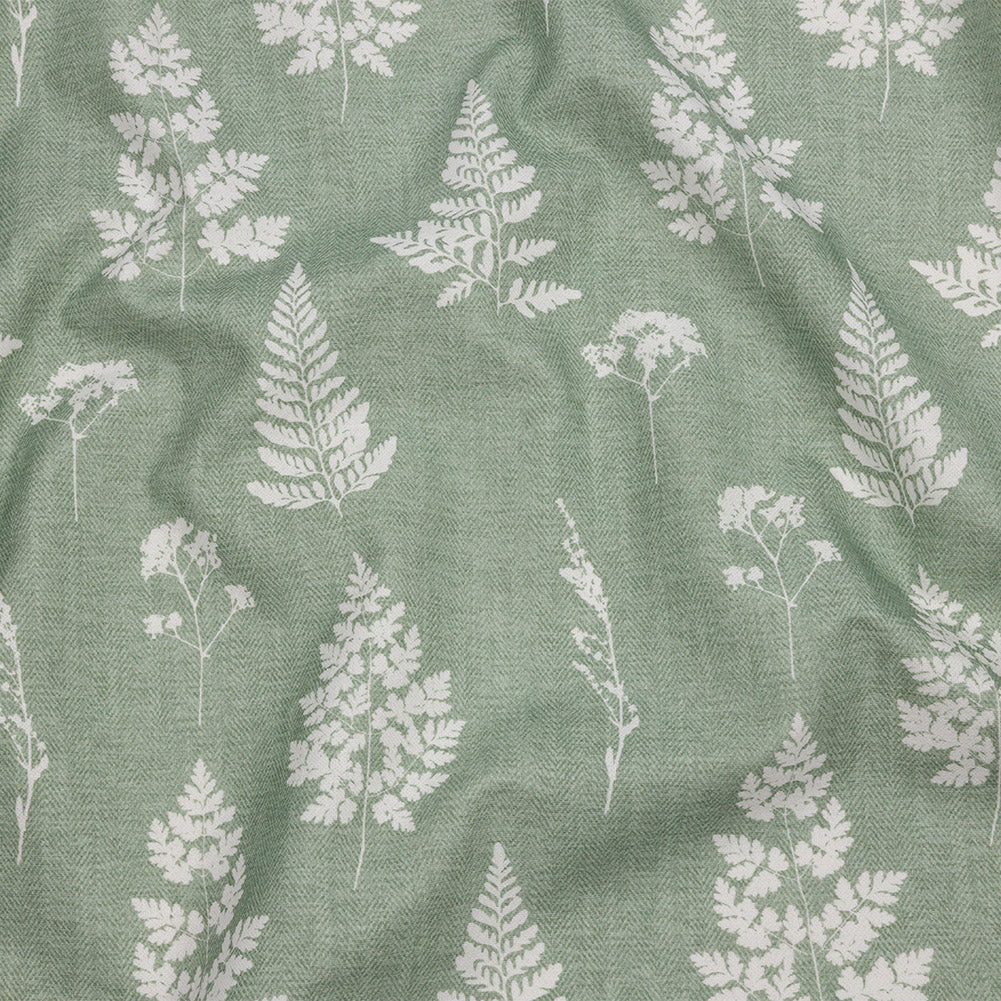 Cotton Canvas Print - Sage Botanical Silhouettes - British Imported
