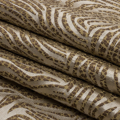 Drapery Jacquard - Jute Animal Stripes and Spots - British Imported Folded