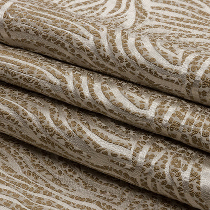 Drapery Jacquard - Sand Animal Stripes and Spots - British Imported Folded