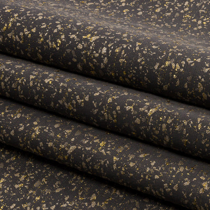 Metallic Drapery Jacquard - Ebony Speckled - British Imported Folded