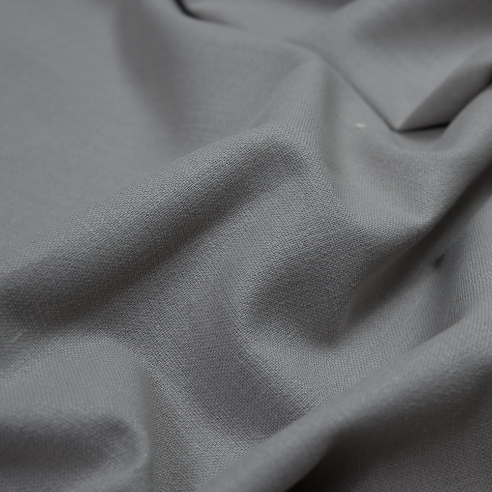 British Silver Soft Cotton and Polyester Canvas Detail
