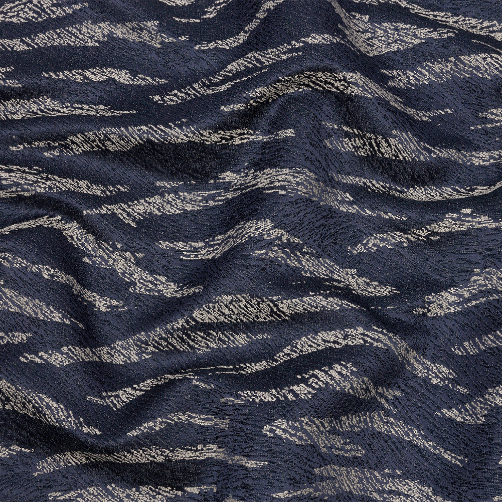 Drapery Jacquard - Midnight Tiger Stripes - British Imported