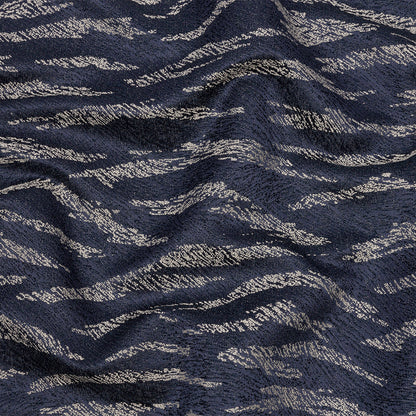 Drapery Jacquard - Midnight Tiger Stripes - British Imported