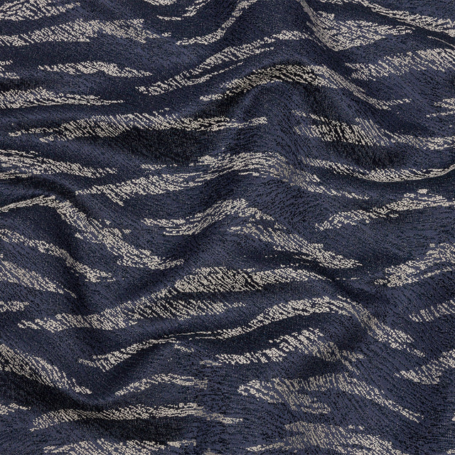Drapery Jacquard - Midnight Tiger Stripes - British Imported