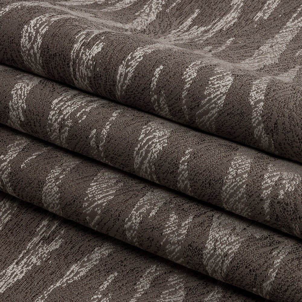 Drapery Jacquard - Slate Tiger Stripes - British Imported Folded