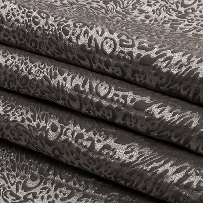 Drapery Jacquard - Slate Running Leopard - British Imported Folded
