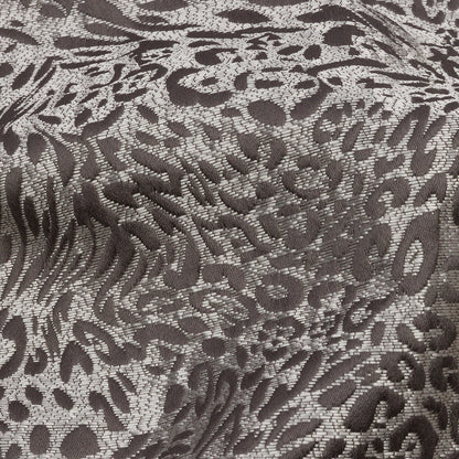 Drapery Jacquard - Slate Running Leopard - British Imported Detail