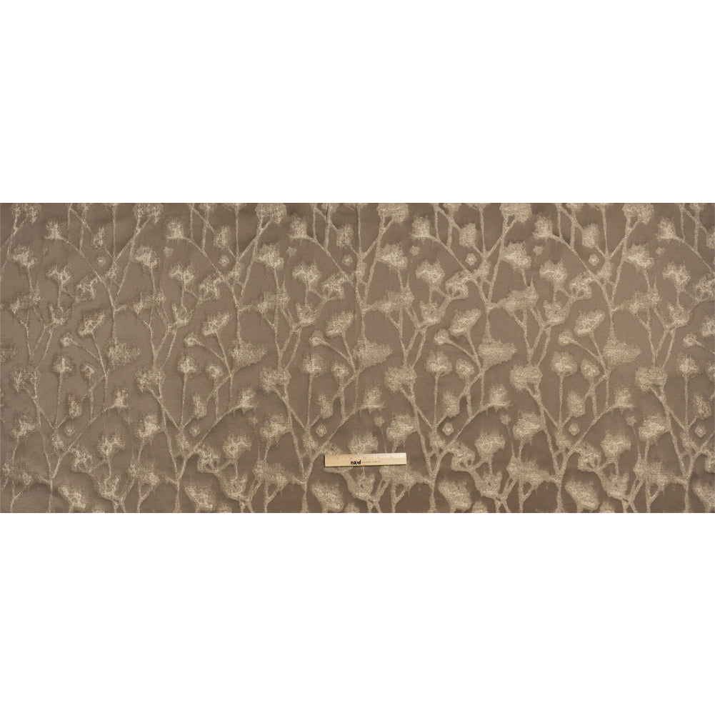 Metallic Drapery Jacquard - Mole Blurred Branches - British Imported Full