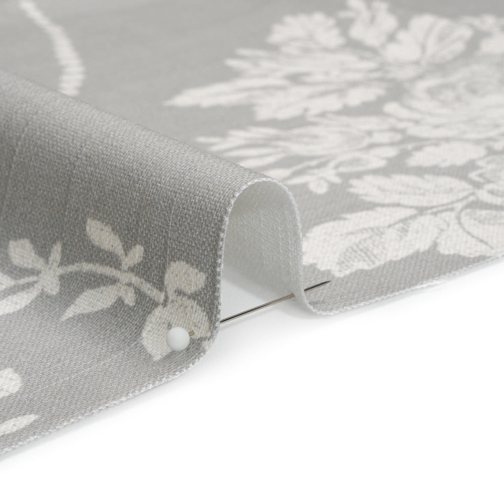 Cotton Canvas Print - Steel Scrolls and Leaves - British Imported Detail