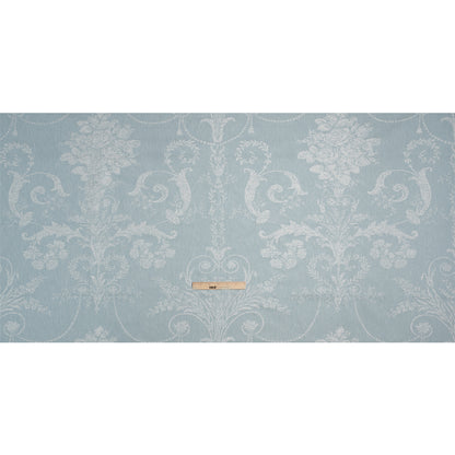 Polyester and Cotton Jacquard - Pale Seaspray Scrolls and Leaves - British Imported Full