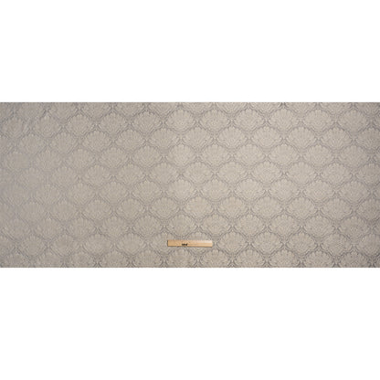 Metallic Drapery Jacquard - Dove Leafy Fans - British Imported Full