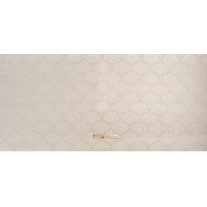 Metallic Drapery Jacquard - Porcelain Leafy Fans - British Imported Full