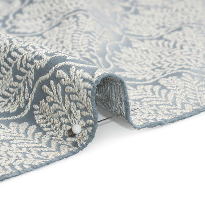Metallic Drapery Jacquard - Wedgewood Leafy Fans - British Imported Detail