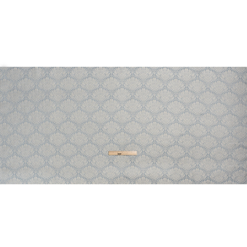 Metallic Drapery Jacquard - Wedgewood Leafy Fans - British Imported Full