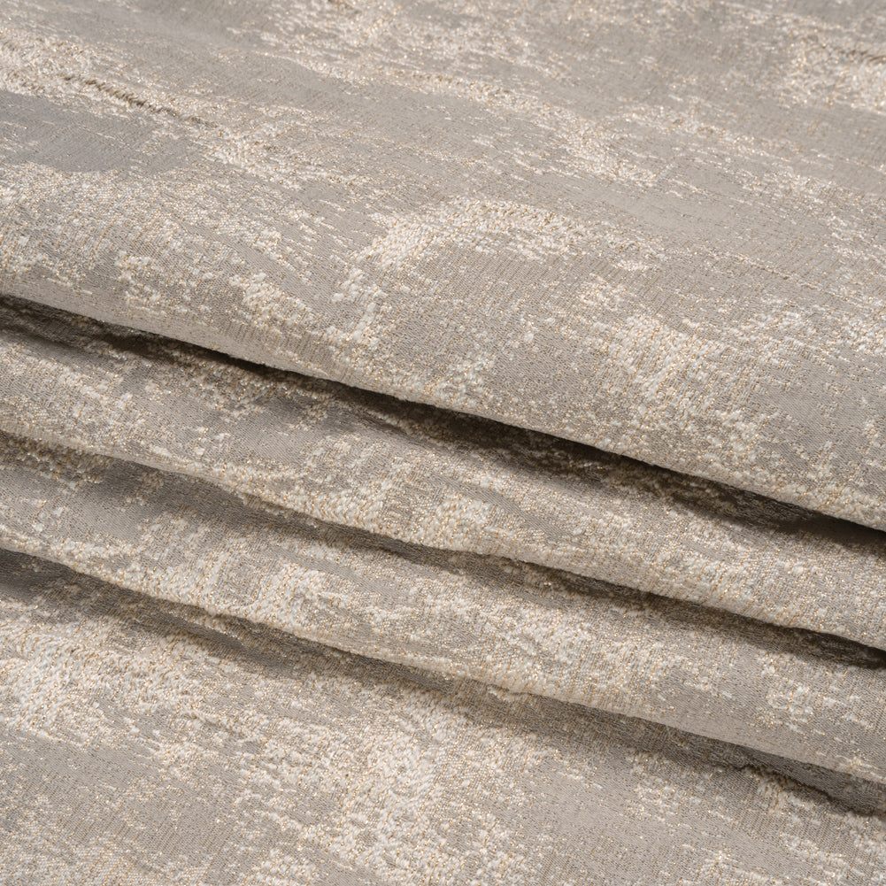 Metallic Drapery Jacquard - Dove Abstract - British Imported Folded