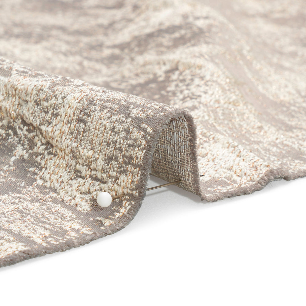 Metallic Drapery Jacquard - Dove Abstract - British Imported Detail