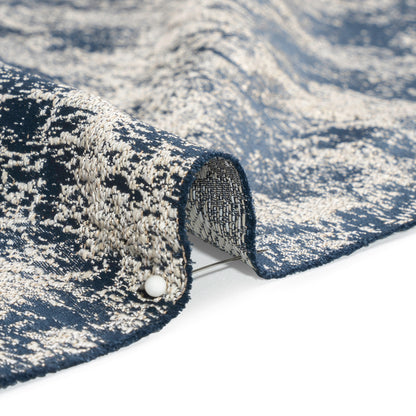 Metallic Drapery Jacquard - Ink Abstract - British Imported Detail