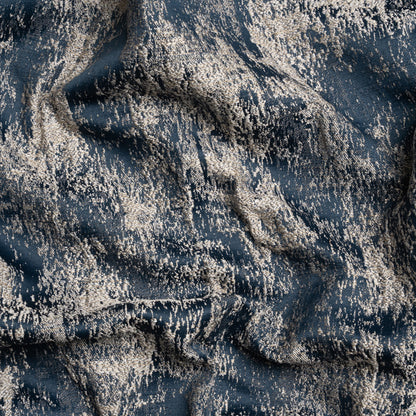 Metallic Drapery Jacquard - Ink Abstract - British Imported
