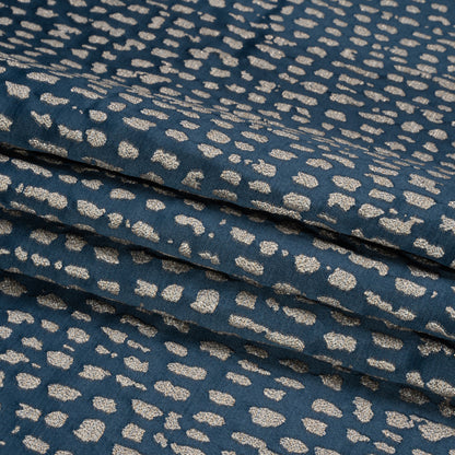 Metallic Drapery Jacquard - Ink Spotted Abstract - British Imported Folded