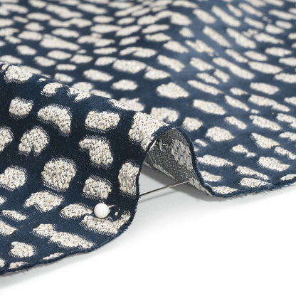 Metallic Drapery Jacquard - Ink Spotted Abstract - British Imported Detail