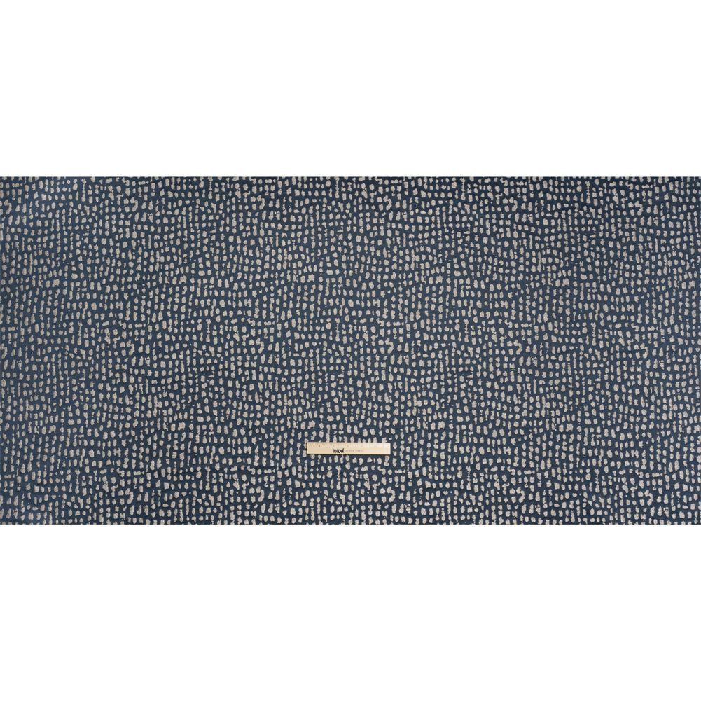 Metallic Drapery Jacquard - Ink Spotted Abstract - British Imported Full