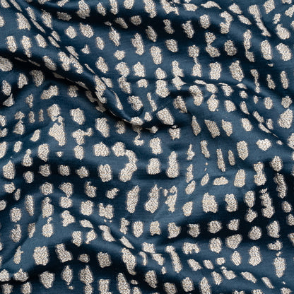 Metallic Drapery Jacquard - Ink Spotted Abstract - British Imported
