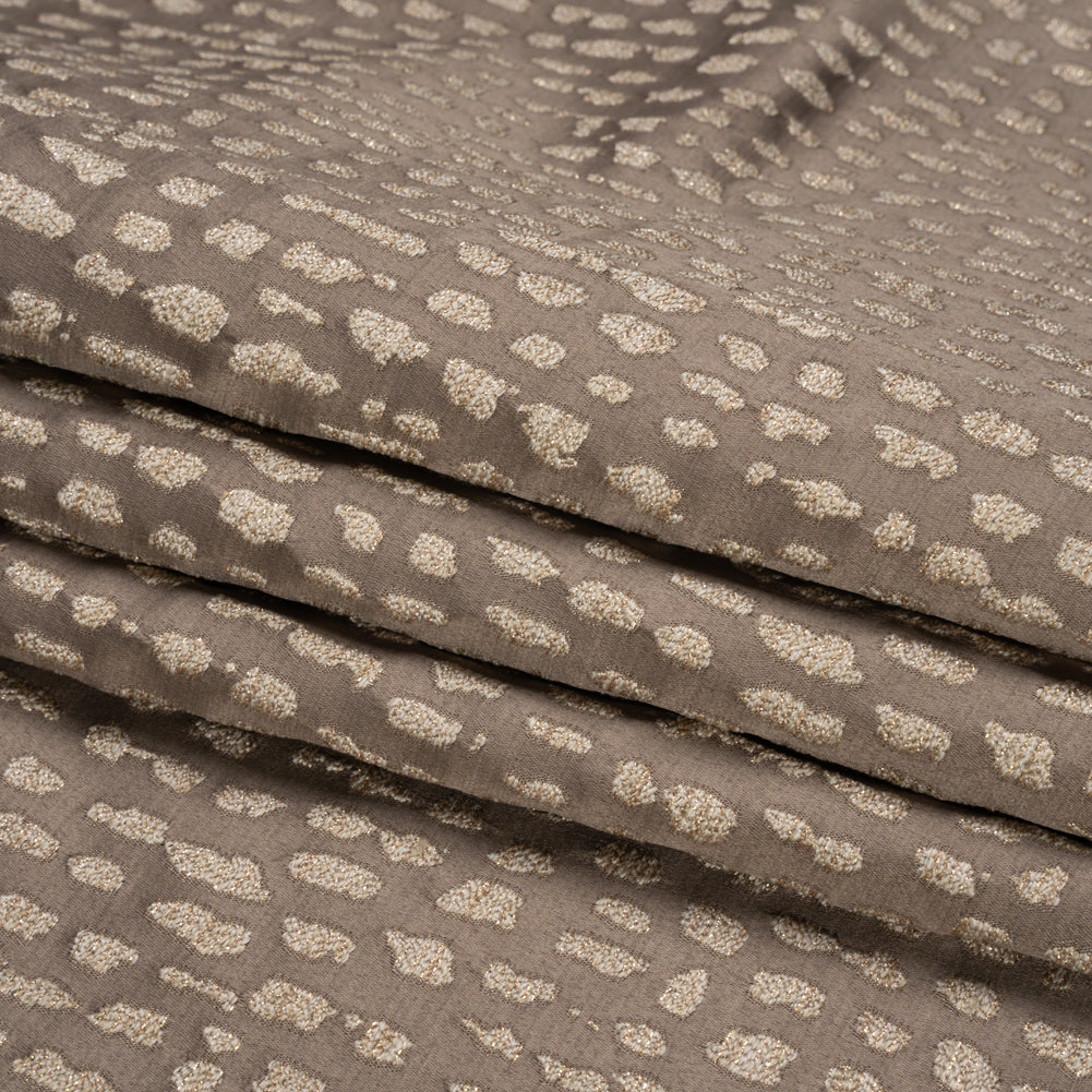 Metallic Drapery Jacquard - Mole Spotted Abstract - British Imported Folded