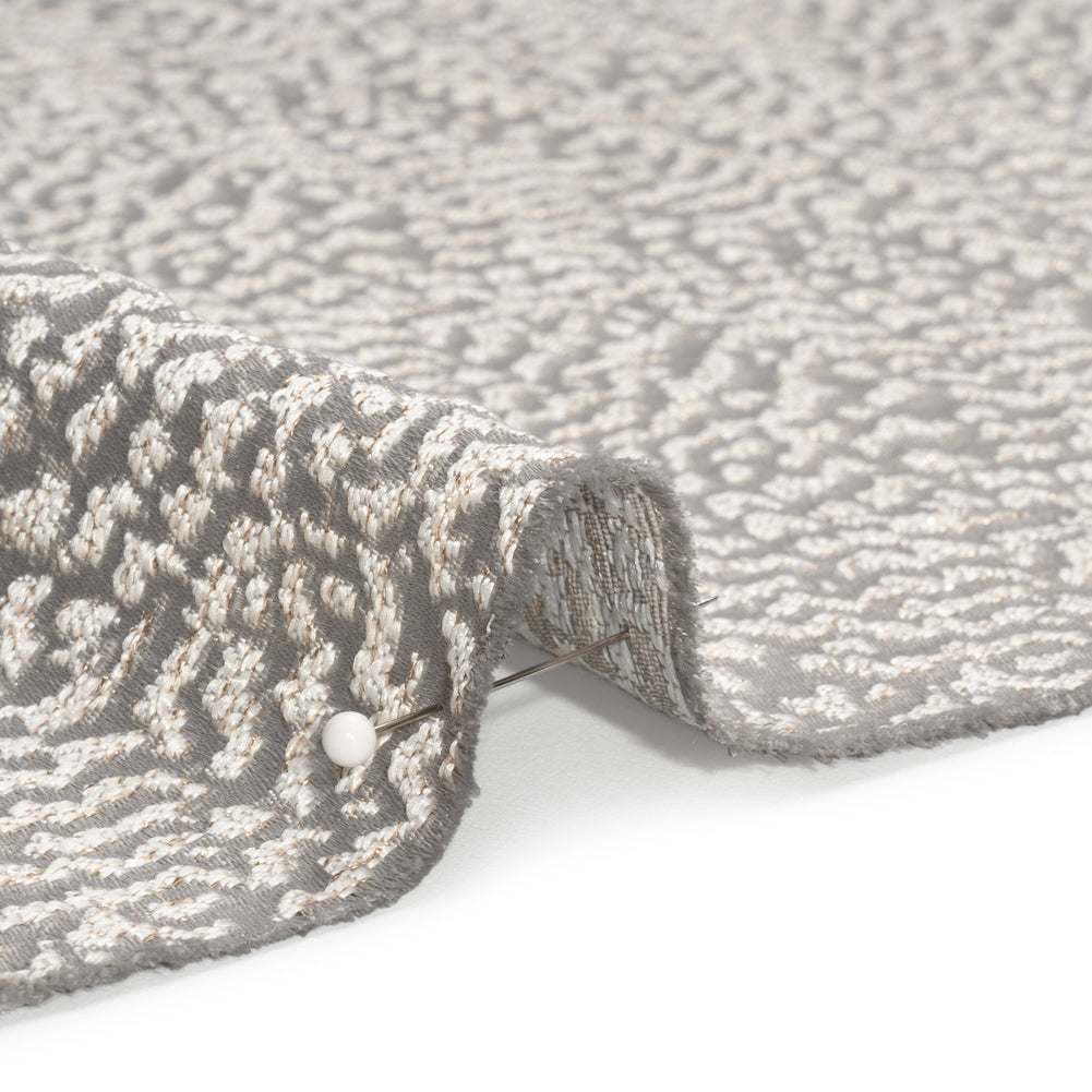 Metallic Drapery Jacquard - Dove Mottled - British Imported Detail