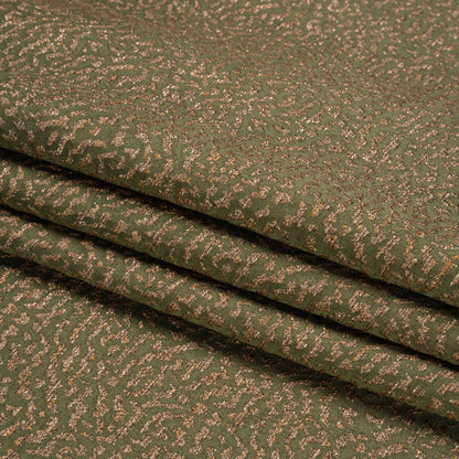 Metallic Drapery Jacquard - Olive Mottled - British Imported Folded