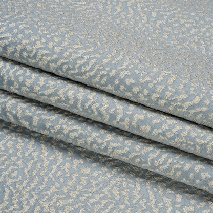 Metallic Drapery Jacquard - Wedgewood Mottled - British Imported Folded