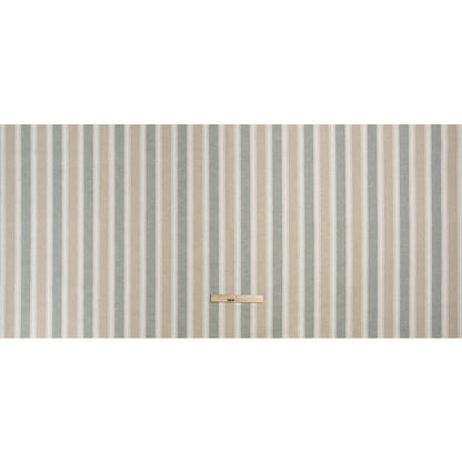 Slubbed Cotton Blend Woven - Seafoam Wide Stripes - British Imported Full