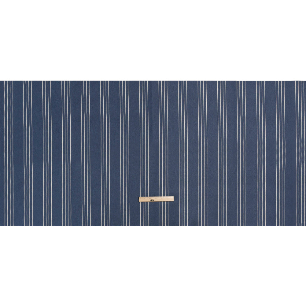 Soft Textured Recycled Polyester Drapery Woven - Indigo - British Imported Full