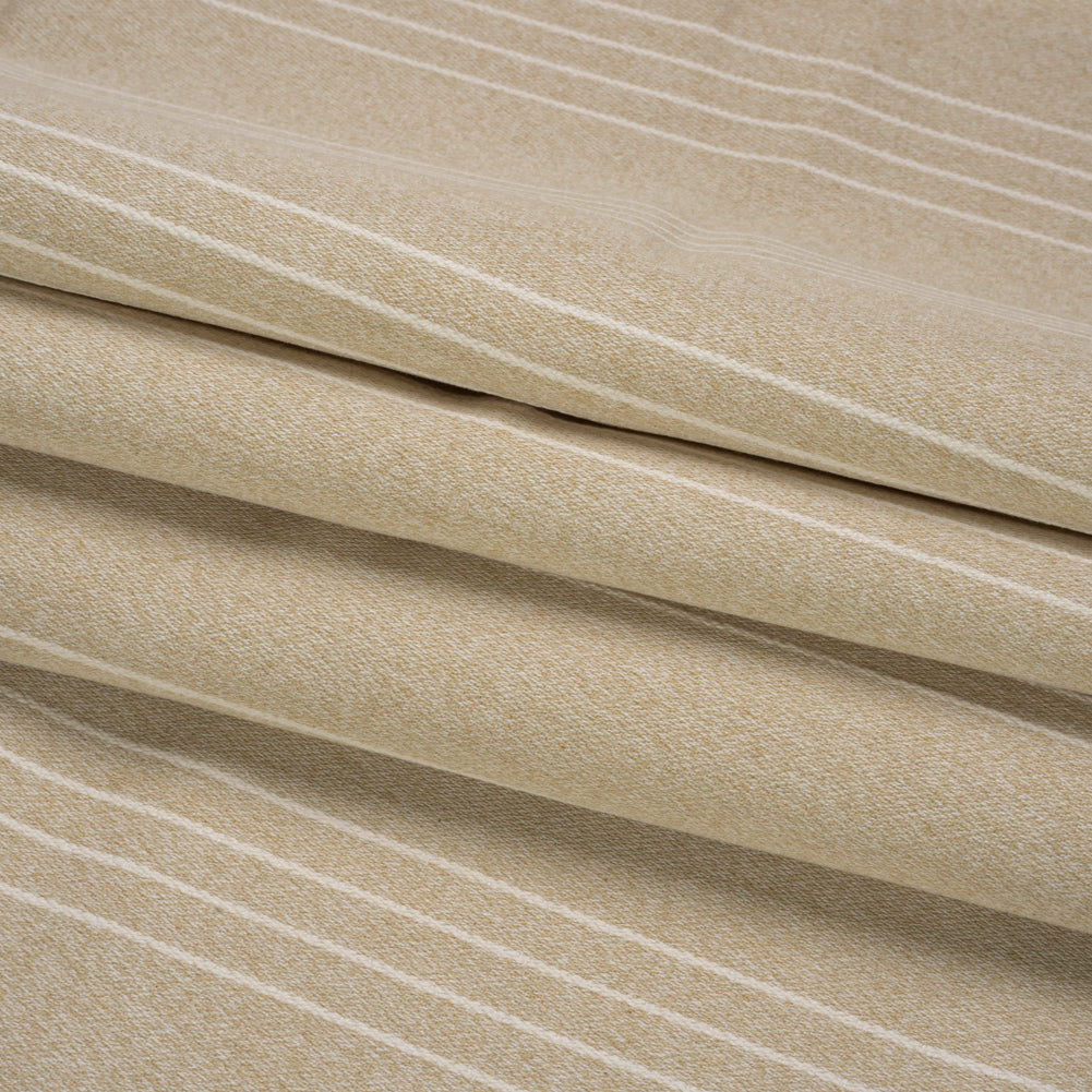 Soft Textured Recycled Polyester Drapery Woven - Sand - British Imported Folded