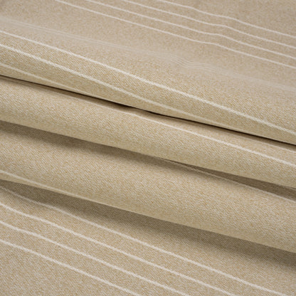 Soft Textured Recycled Polyester Drapery Woven - Sand - British Imported Folded