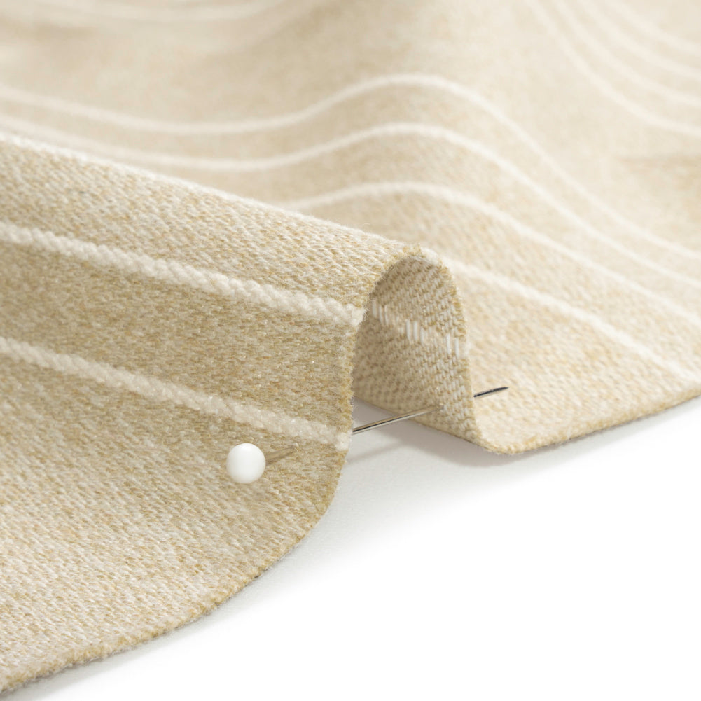 Soft Textured Recycled Polyester Drapery Woven - Sand - British Imported Detail