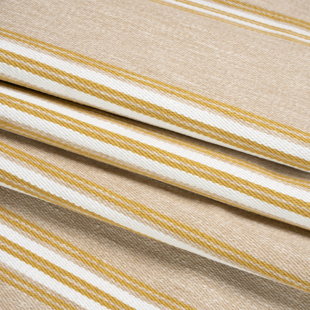 Cotton and Polyester Drapery Twill - Pollen Striped - British Imported Folded