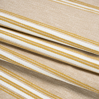 Cotton and Polyester Drapery Twill - Pollen Striped - British Imported Folded
