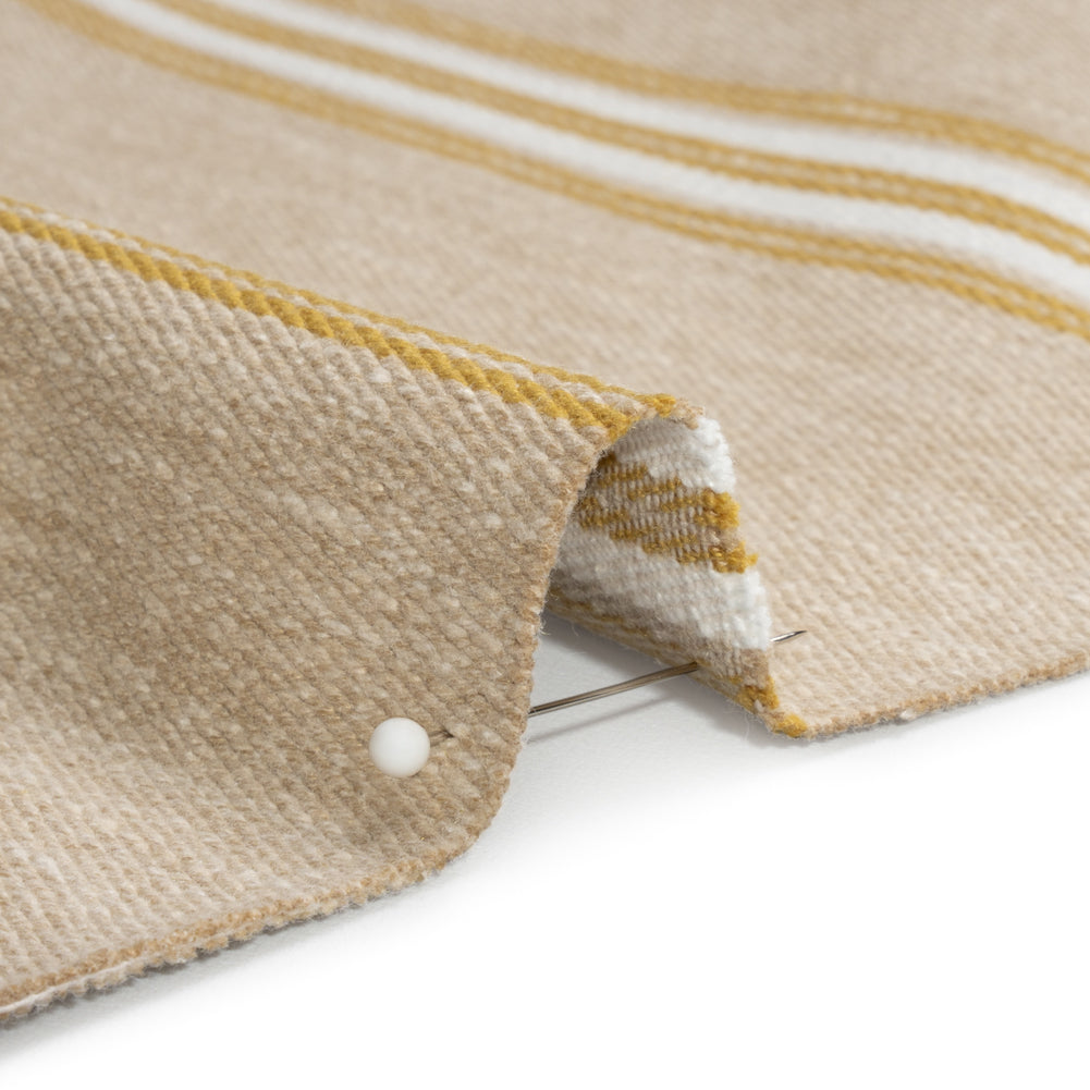 Cotton and Polyester Drapery Twill - Pollen Striped - British Imported Detail