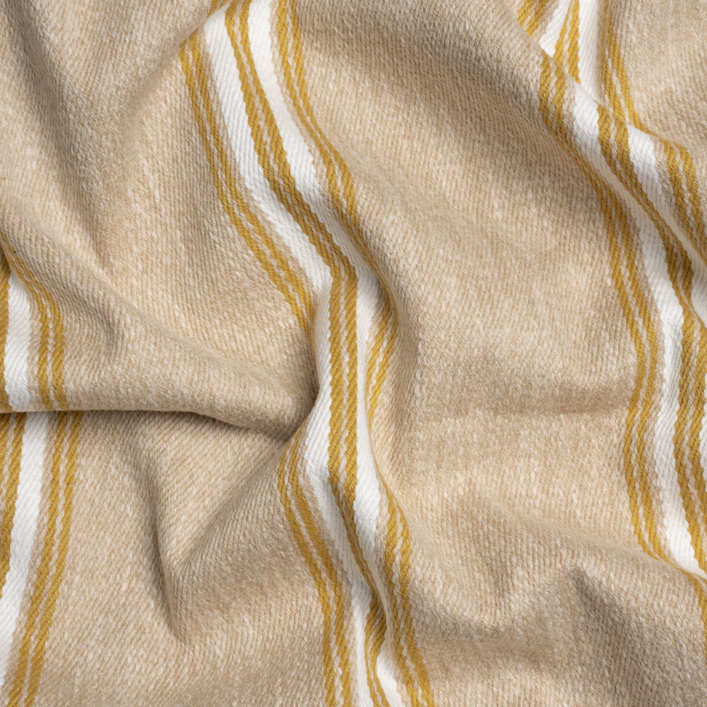 Cotton and Polyester Drapery Twill - Pollen Striped - British Imported