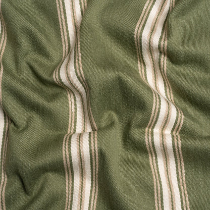 Cotton and Polyester Drapery Twill - Spruce Striped - British Imported
