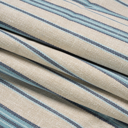 Polyester and Cotton Twill - Denim Herringbone Stripes - British Imported Folded