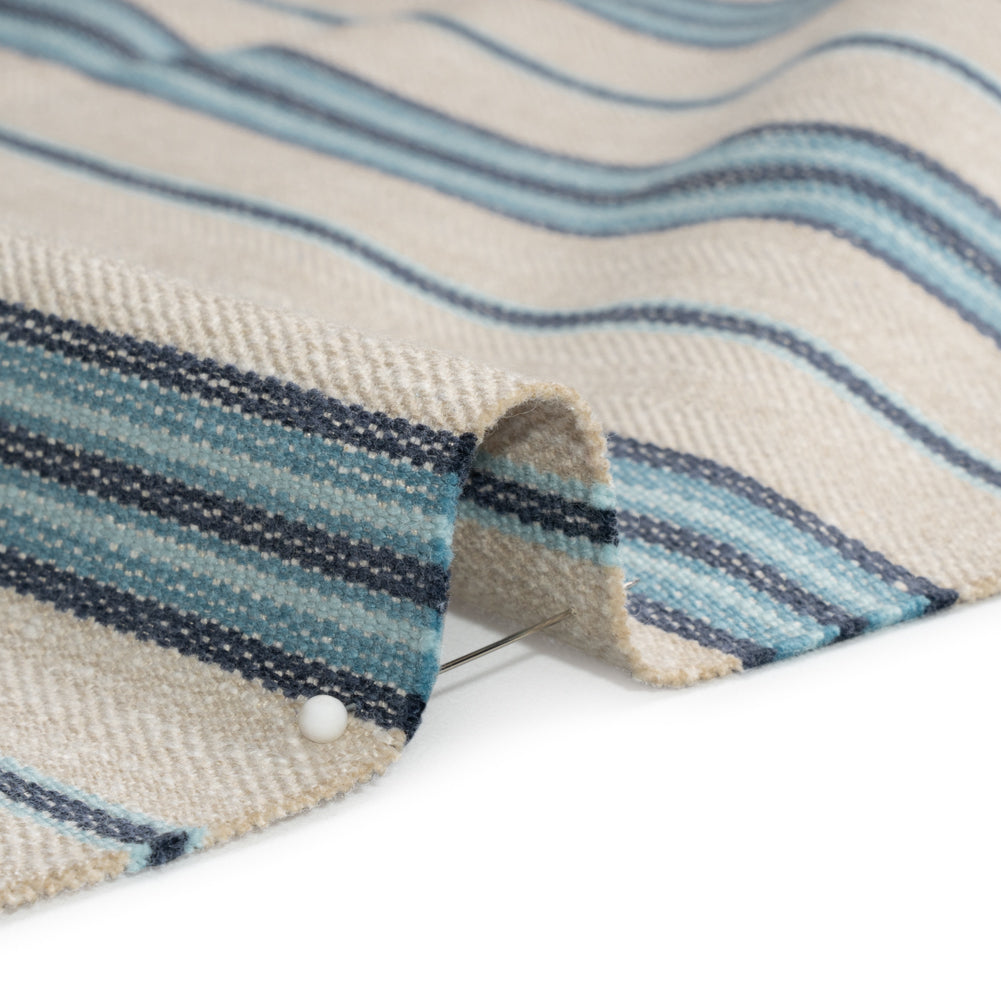 Polyester and Cotton Twill - Denim Herringbone Stripes - British Imported Detail